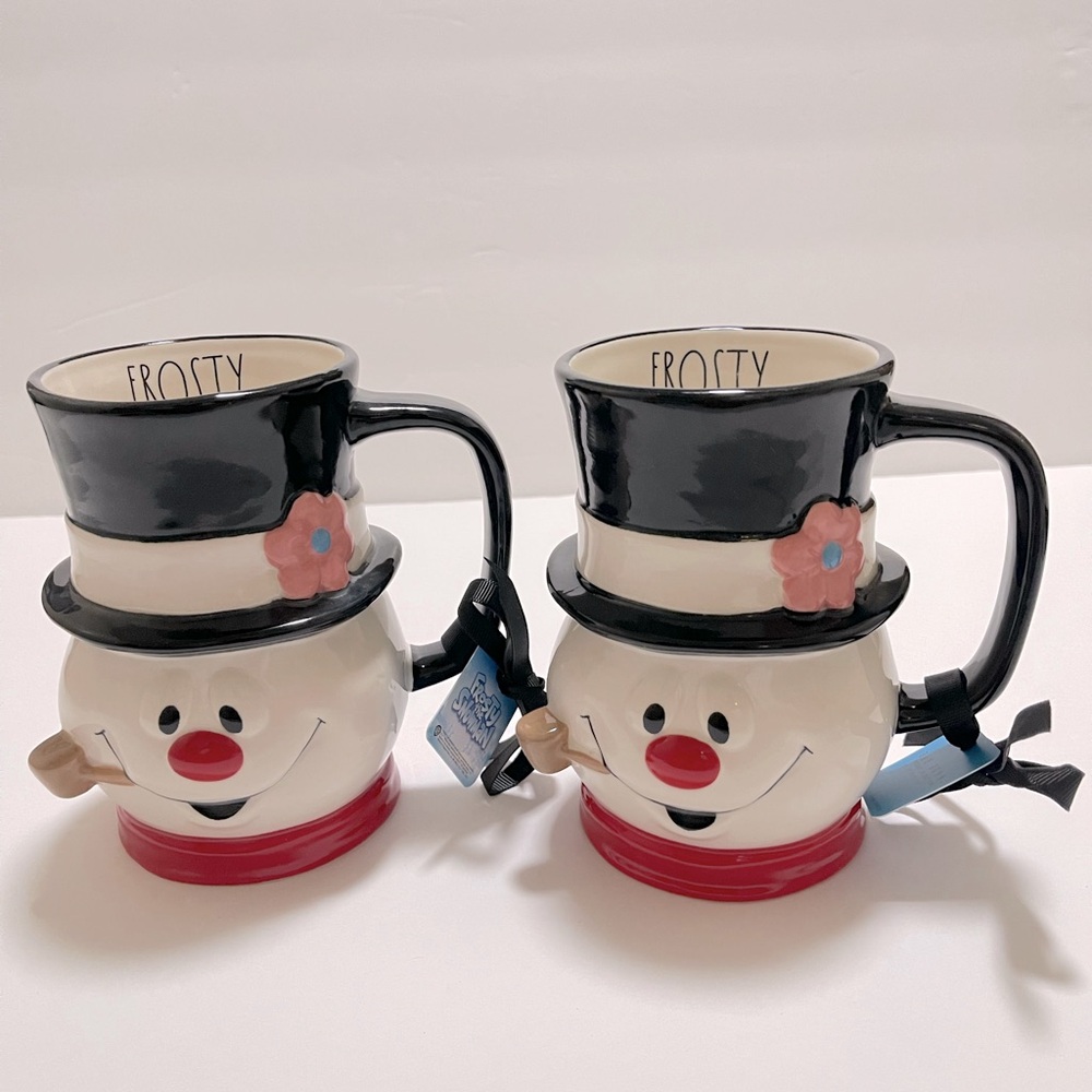 Rae dunn set of 2 beautiful Christmas snowmen brand new with tag - Picture 1 of 8